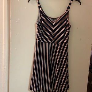 Blue red and white striped dress size medium